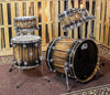 DW Collector's Black Burst Over Monkey Pod Drum Set - 22,10,12,16 - SO#1164479