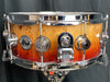 DW Collector's Rich Red Fade Over Mapa Burl 5.5x14 Snare Drum - SO#1157744