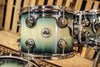 DW Collector's Maple Violet Pearl Over Natural To Regal To Black Burst Drum Set - 22, 10, 12, 16