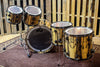 DW Collector's Maple Natural Lacquer Over Ivory Ebony Drum Set - 22, 10, 12, 14, 16 - SO# 1113340