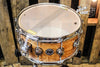 DW Collector's Maple Natural Lacquer Over Quilted Moabi 6.5x14 Snare Drum - SO# 1101150