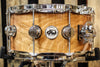 DW Collector's Maple Natural Lacquer Over Quilted Moabi 6.5x14 Snare Drum - SO# 1101160