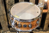 DW Collector's Maple Natural Lacquer Over Quilted Moabi 6.5x14 Snare Drum - SO# 1101160