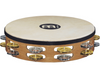 Meinl Recording-Combo Goat-Skin Wood Tambourine Two Rows Dual Alloy Jingles Super Natural